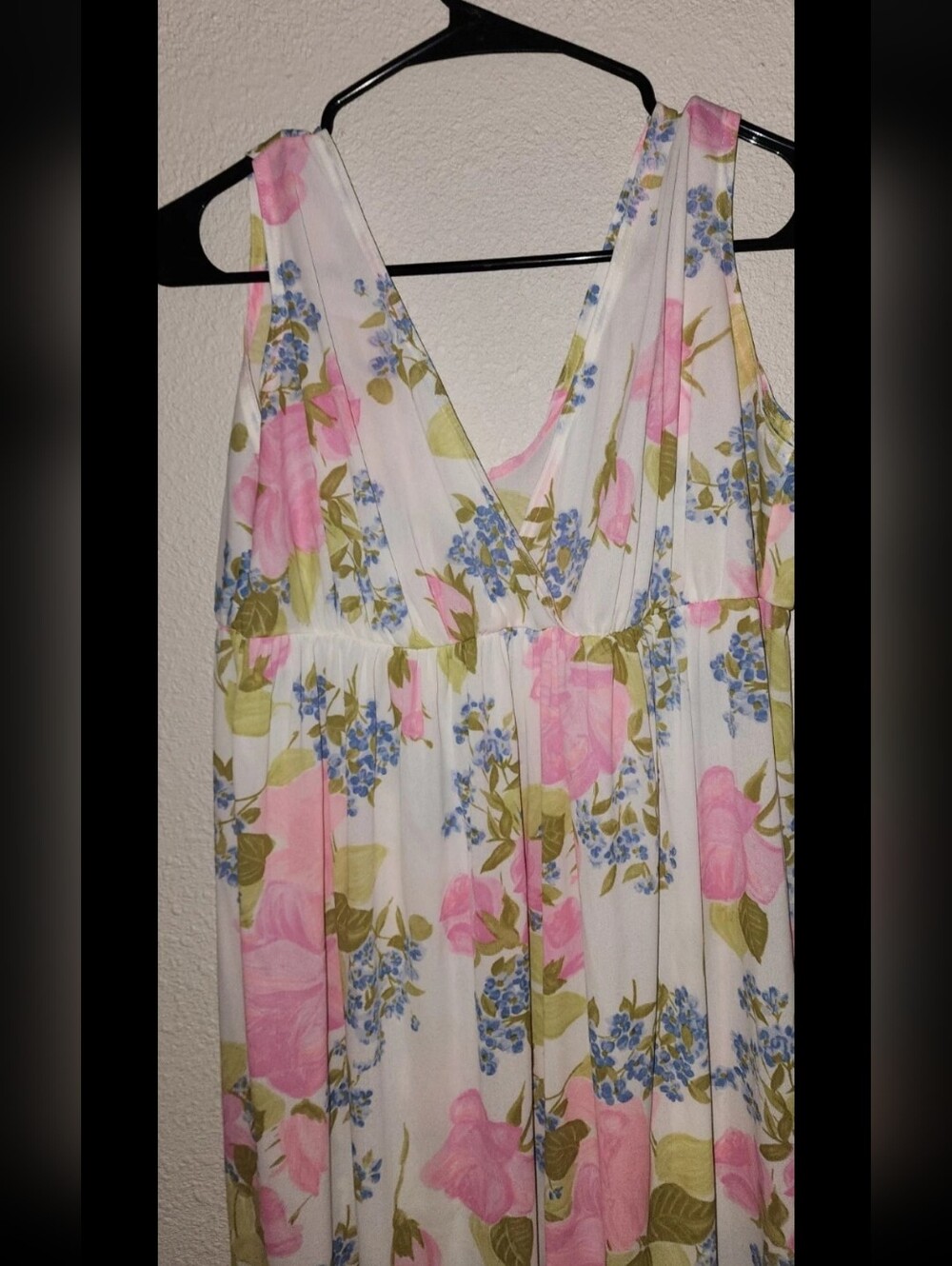Vtg KAYSER Pink Floral Maxi Sleeveless Nap Dress Garden Dress  Breezy Sz 38 - Picture 3 of 4